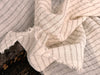 Gray Striped Neutral Organic Cotton Fabric By The Meter, Crinkle Fabric.