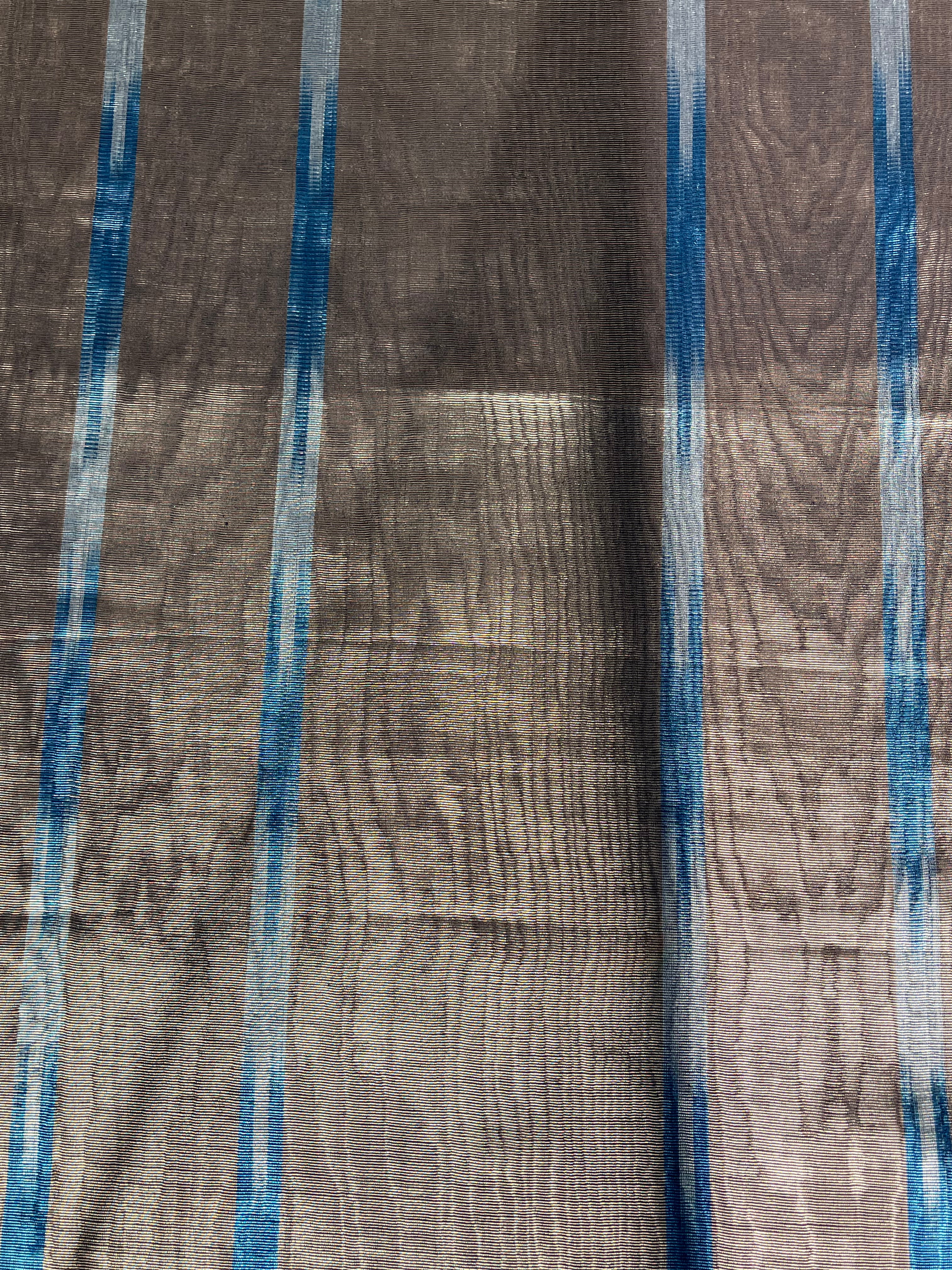 Osmanlı Başlıklı İkat Yeşil Çizgili Lüks İpek Döşeme, Ev Tekstili İç Mekan Kumaşları: Yastık Kılıfları, Kimono Esintili Tasarımlar, Filigran Desenleri.