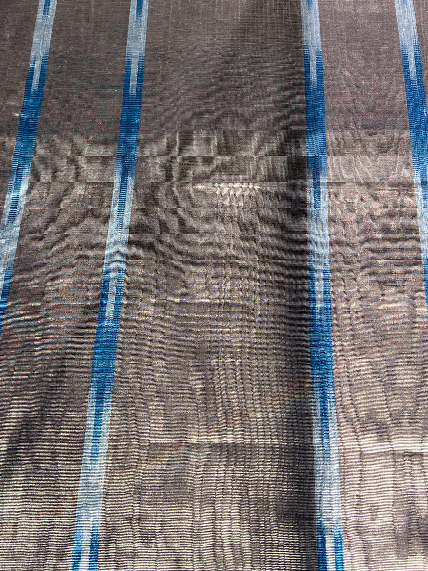 Osmanlı Başlıklı İkat Yeşil Çizgili Lüks İpek Döşeme, Ev Tekstili İç Mekan Kumaşları: Yastık Kılıfları, Kimono Esintili Tasarımlar, Filigran Desenleri.