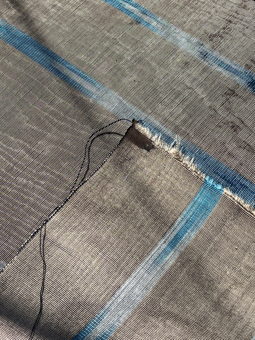 Osmanlı Başlıklı İkat Yeşil Çizgili Lüks İpek Döşeme, Ev Tekstili İç Mekan Kumaşları: Yastık Kılıfları, Kimono Esintili Tasarımlar, Filigran Desenleri.