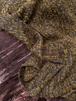 Green Linen Fabric By The Yard Textured Handloom Semi-Sheer Natural Fabrics.