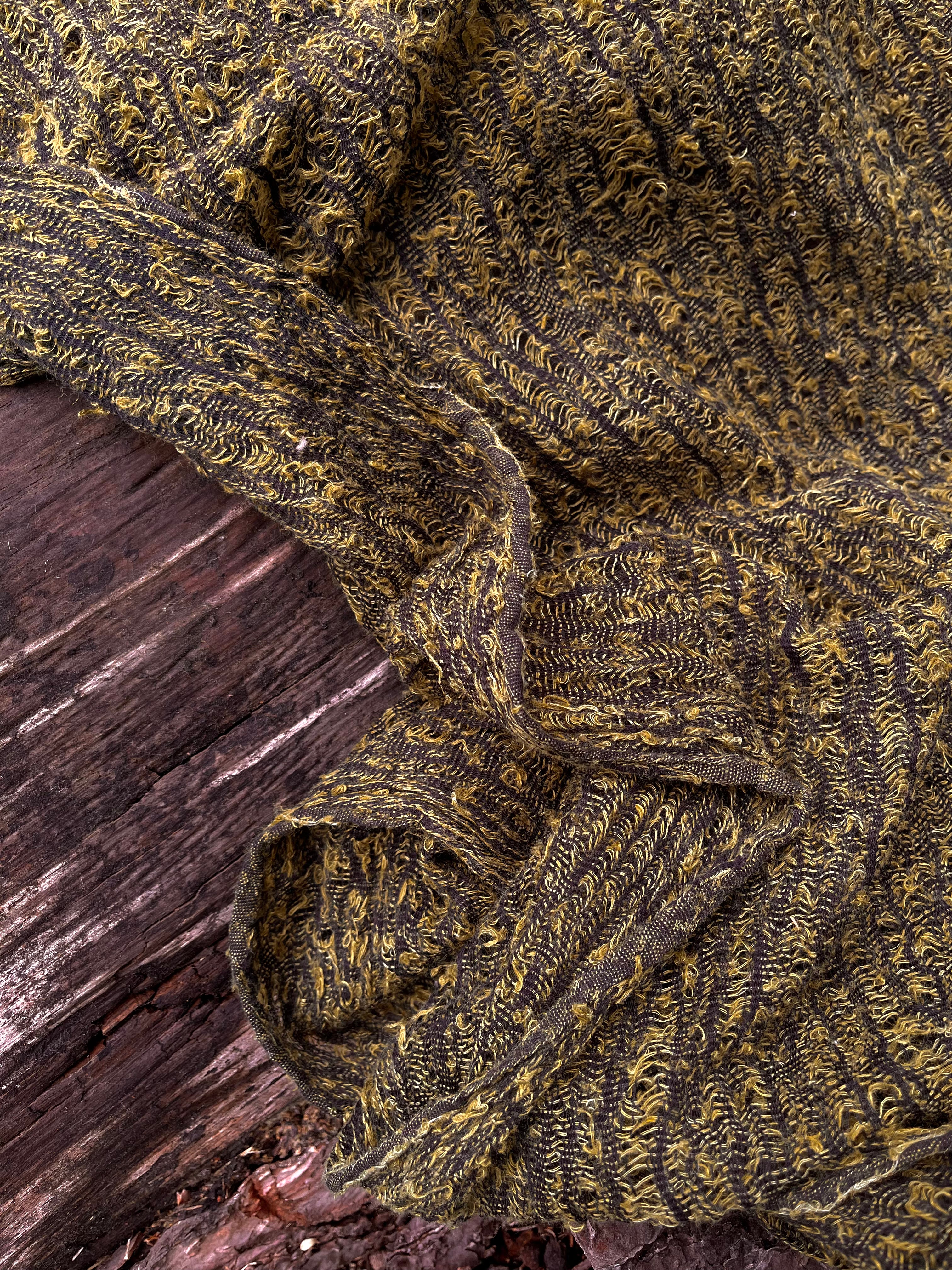 Green Linen Fabric By The Yard Textured Handloom Semi-Sheer Natural Fabrics.