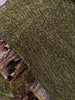 Green Linen Fabric By The Yard Textured Handloom Semi-Sheer Natural Fabrics.