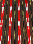 Red Black Ikat Striped Luxurious Silk Upholstery Fabric