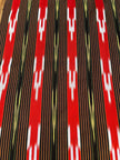 Red Black Ikat Striped Luxurious Silk Upholstery Fabric