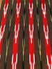 Red Black Ikat Striped Luxurious Silk Upholstery Fabric