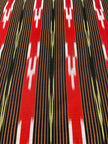 Red Black Ikat Striped Luxurious Silk Upholstery Fabric