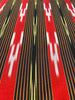 Red Black Ikat Striped Luxurious Silk Upholstery Fabric