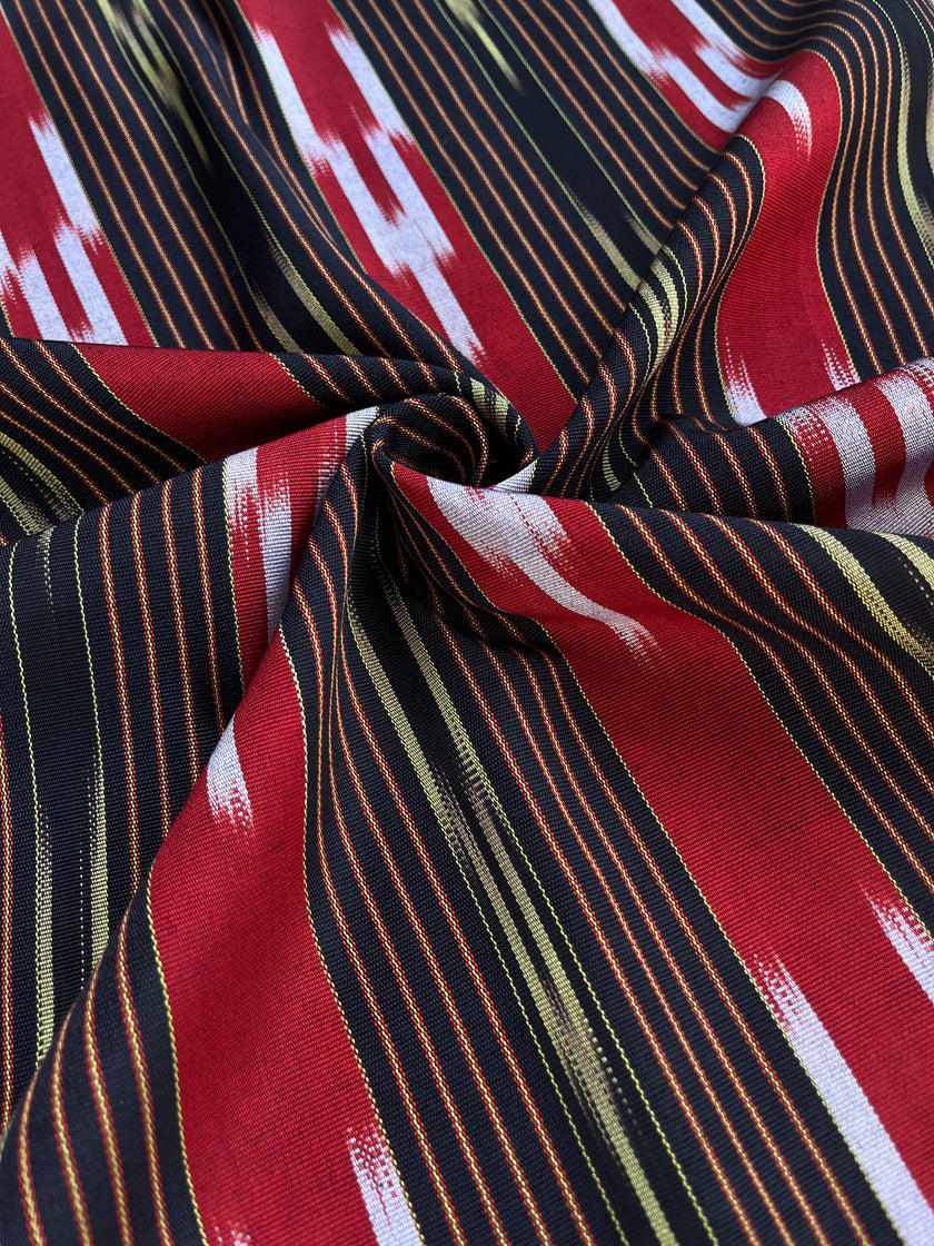 Osmanlı Başlıklı Yeşil İkat Çizgili Lüks İpek Döşeme, Ev Tekstili İç Mekan Kumaşları: Yastık Kılıfları, Kimono Esintili Tasarımlar, Filigran Desenleri.