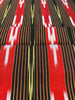 Red Black Ikat Striped Luxurious Silk Upholstery Fabric