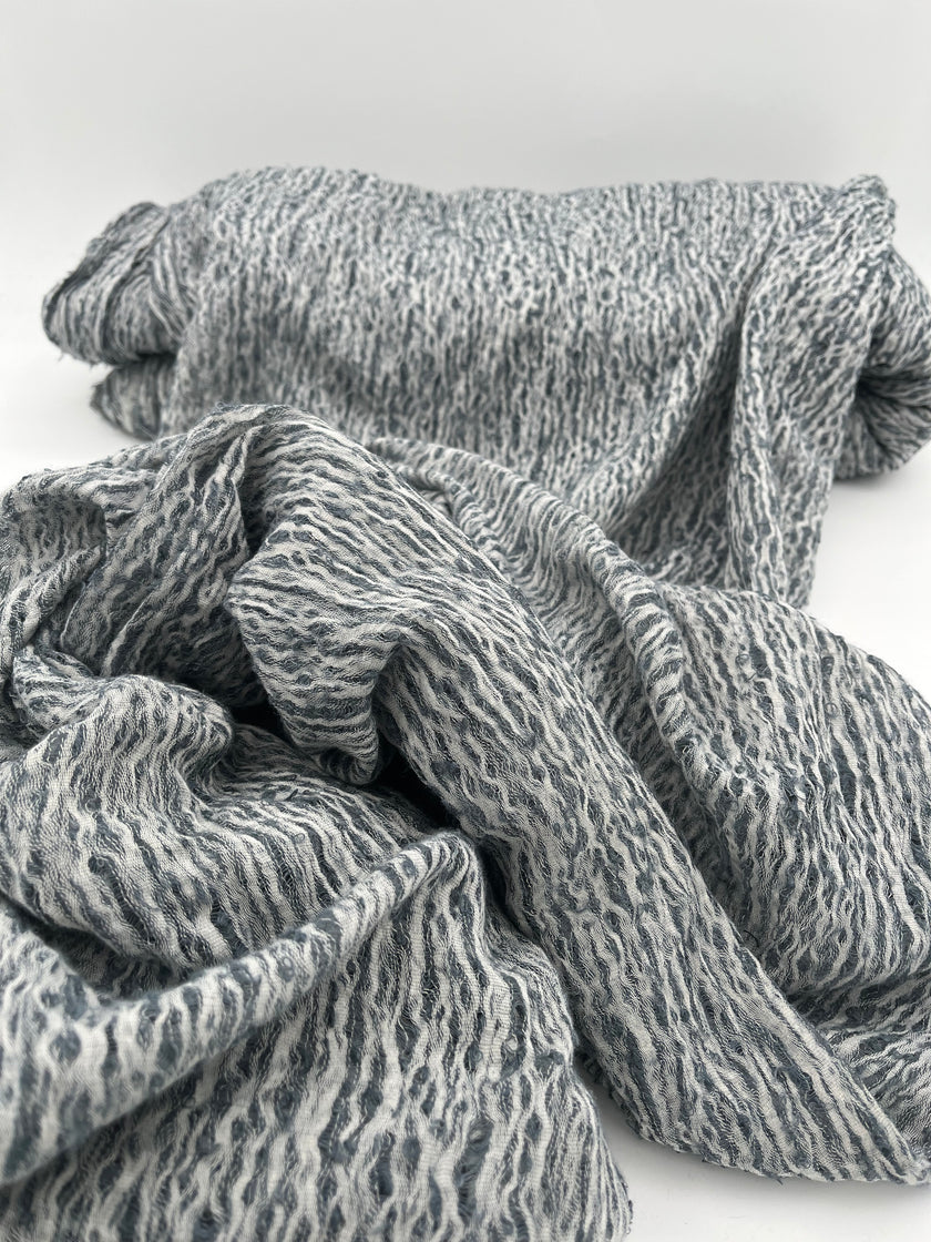 Metre Kare Mavi Gri Keten Kumaş, Organik Pamuklu Kumaş, Dokulu El Dokuma Yarı Şeffaf Doğal Kumaşlar.