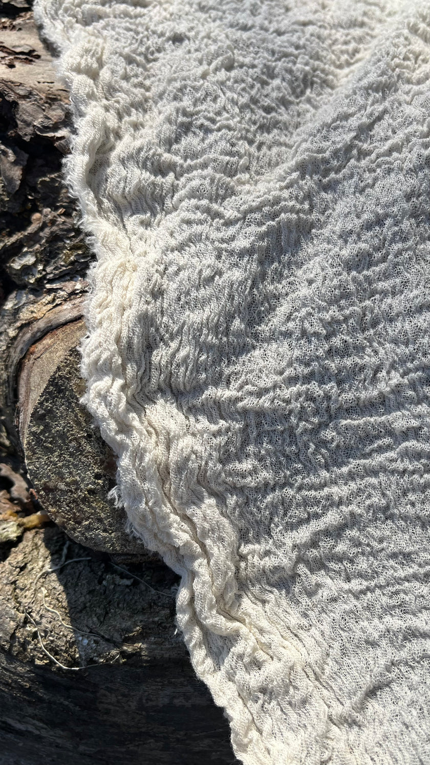 Stretchy Crinkle Cotton Fabric, Textured Surface.