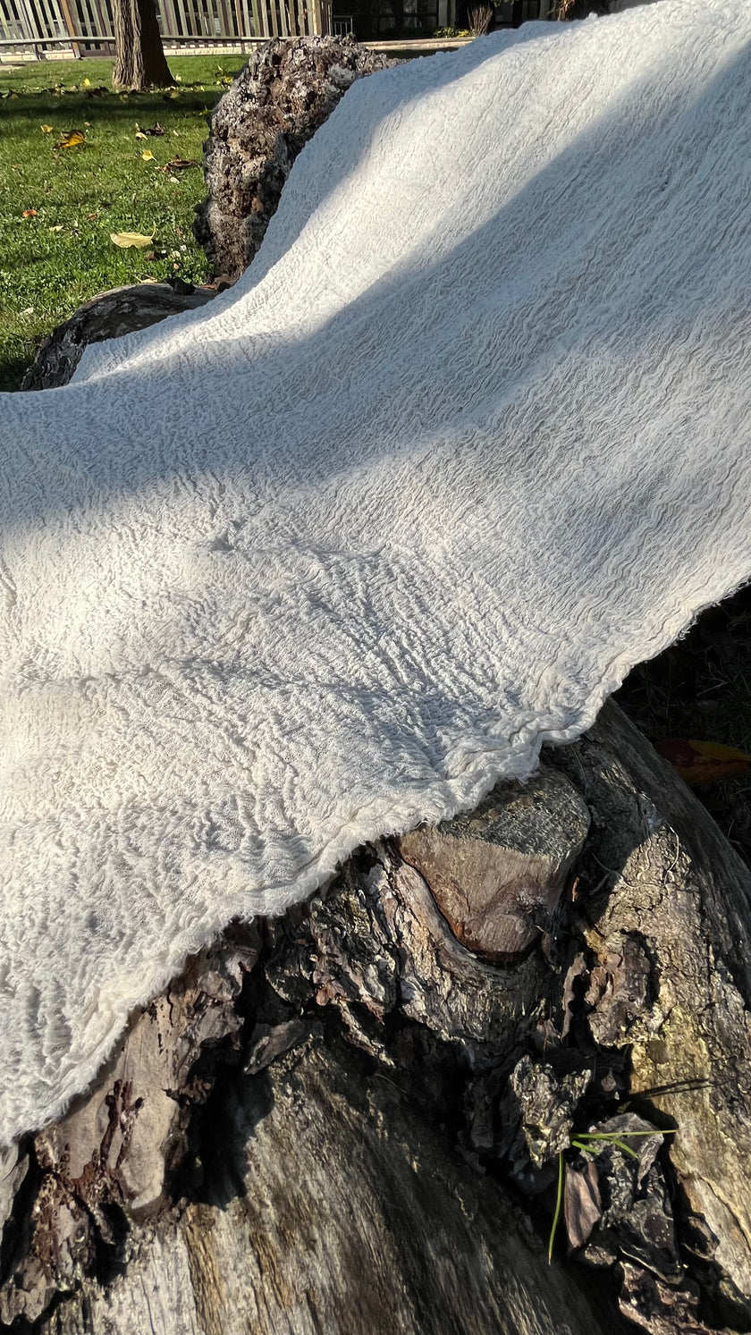 Stretchy Crinkle Cotton Fabric, Textured Surface.