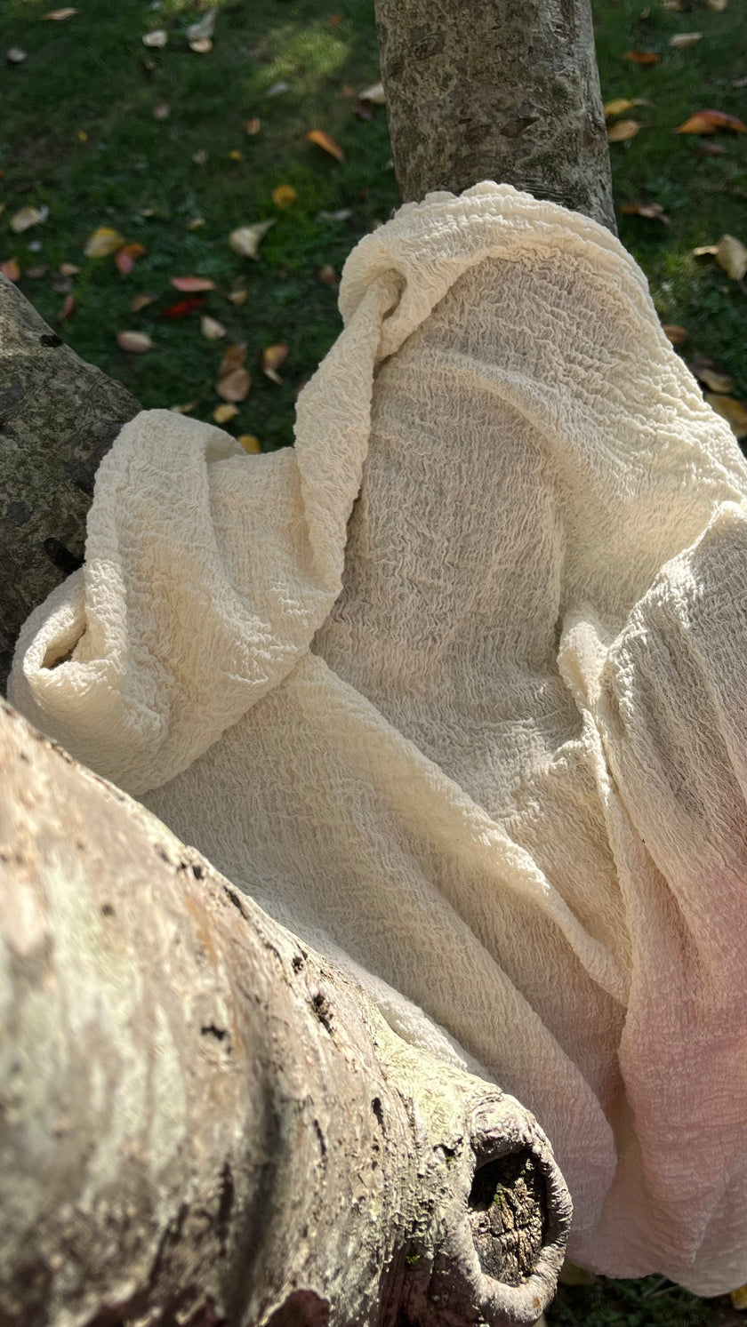 Stretchy Crinkle Cotton Fabric, Textured Surface.