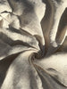 Neutral Stretchy Crinkle Cotton Fabric, Textured Surface Silver Glitter Stripes.