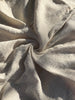 Neutral Stretchy Crinkle Cotton Fabric, Textured Surface Silver Glitter Stripes.
