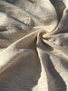 Neutral Stretchy Crinkle Cotton Fabric, Textured Surface Silver Glitter Stripes.