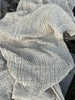Neutral Stretchy Crinkle Linen Fabric, Textured Surface.
