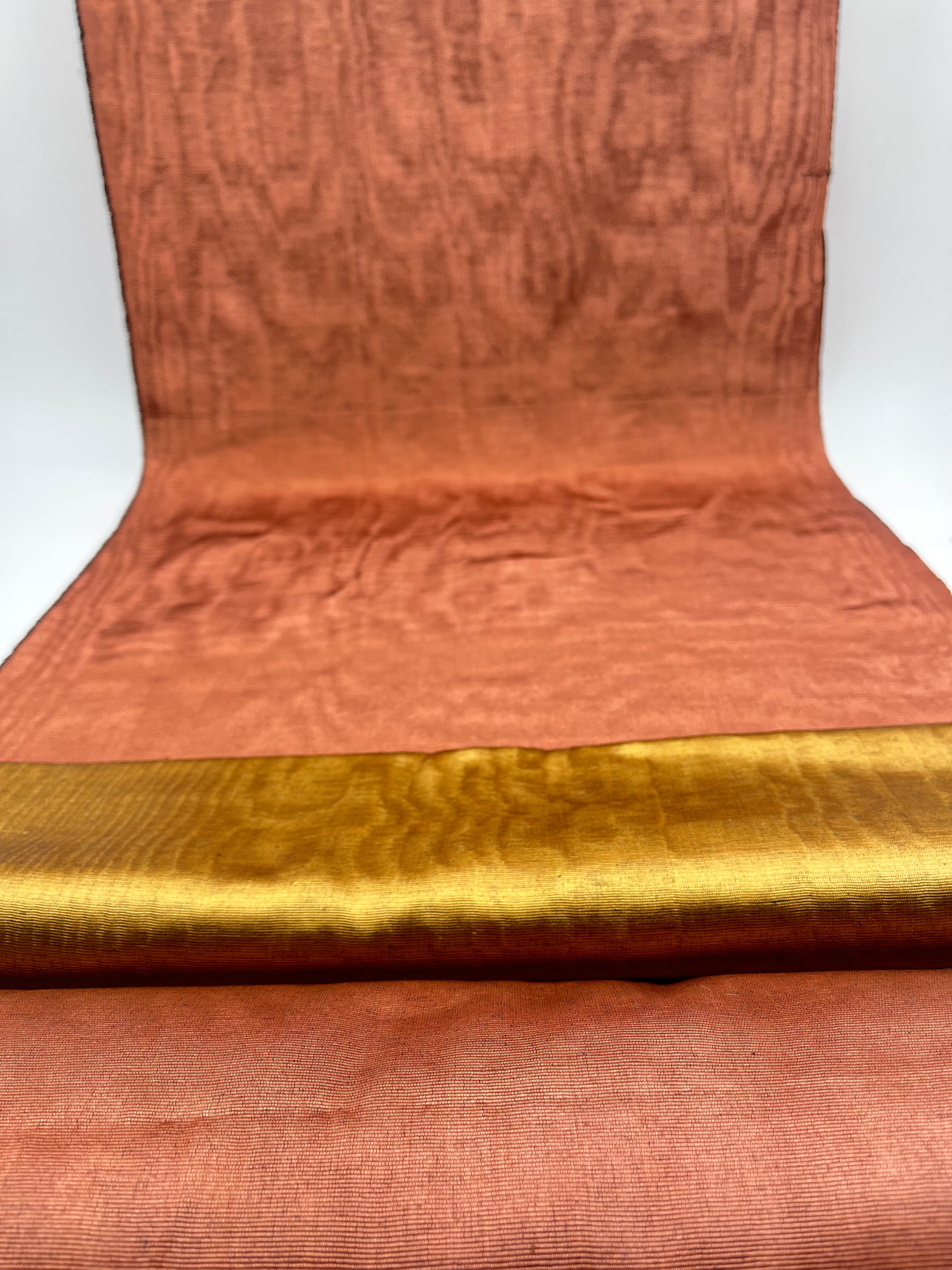 Copper Colour Silk Fabric, Moire Silk Fabric, Silk By The Yard. Waterm ...