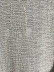 Neutral Stretchy Crinkle Cotton Fabric, Textured Surface, Off White Handwoven.