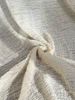 Neutral Stretchy Crinkle Cotton Fabric, Textured Surface, Off White Handwoven.