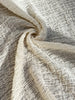 Neutral Stretchy Crinkle Cotton Fabric, Textured Surface, Off White Handwoven.
