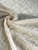 Neutral Stretchy Crinkle Cotton Fabric, Textured Surface, Off White Handwoven.