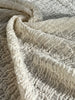 Neutral Stretchy Crinkle Cotton Fabric, Textured Surface, Off White Handwoven.