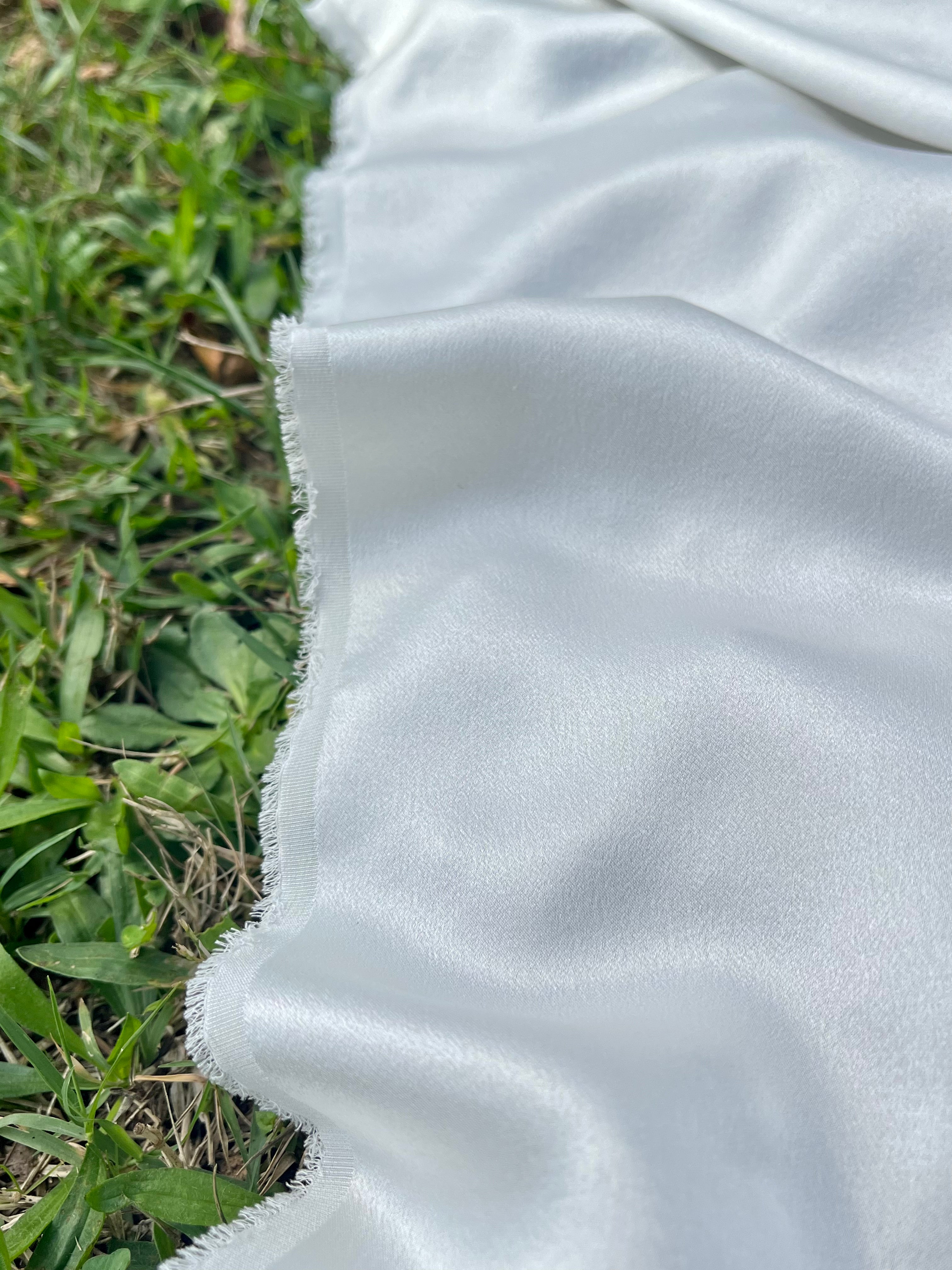 Bridal White Satin Pure Silk, Silk By The Yard.