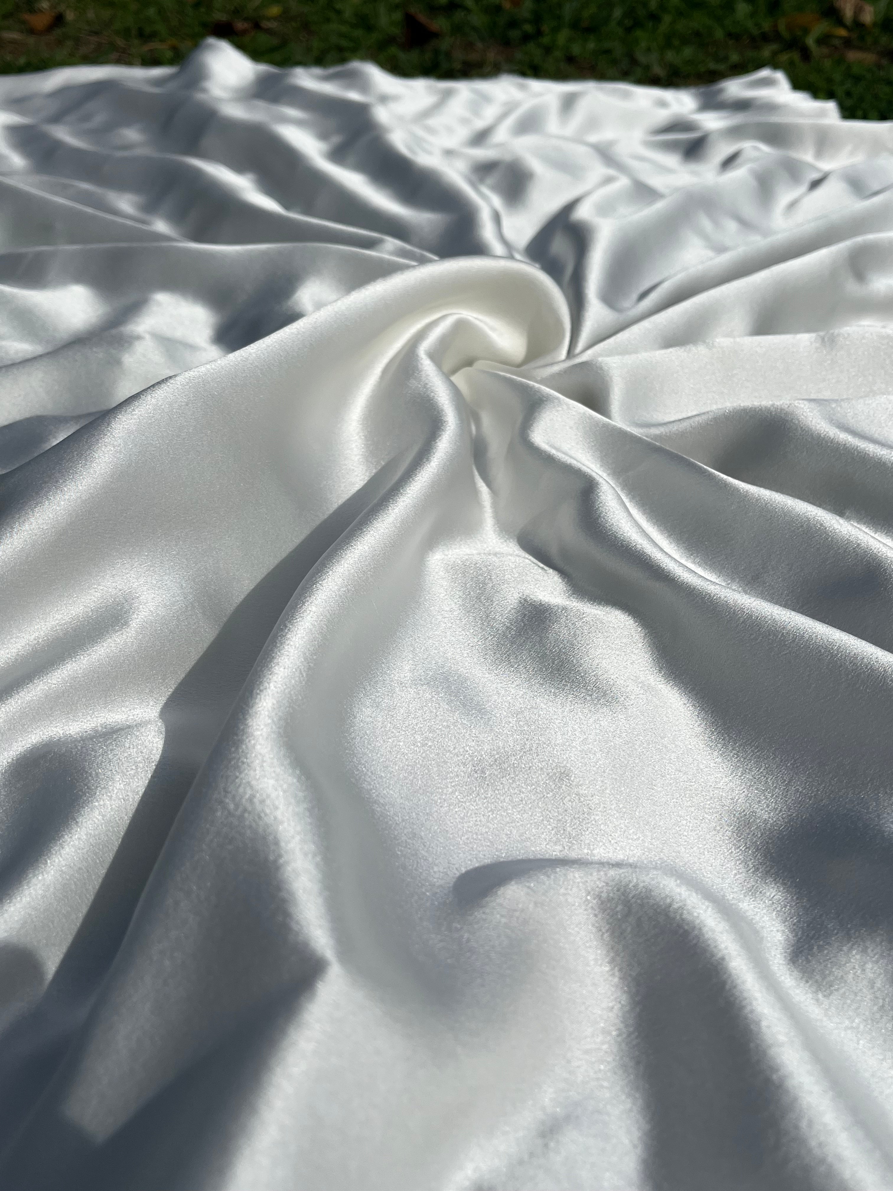Bridal White Satin Pure Silk, Silk By The Yard.