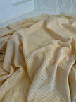 Ecru Cotton Linen Fabric By The Meter, Neutral Undyed Pin Stripes.