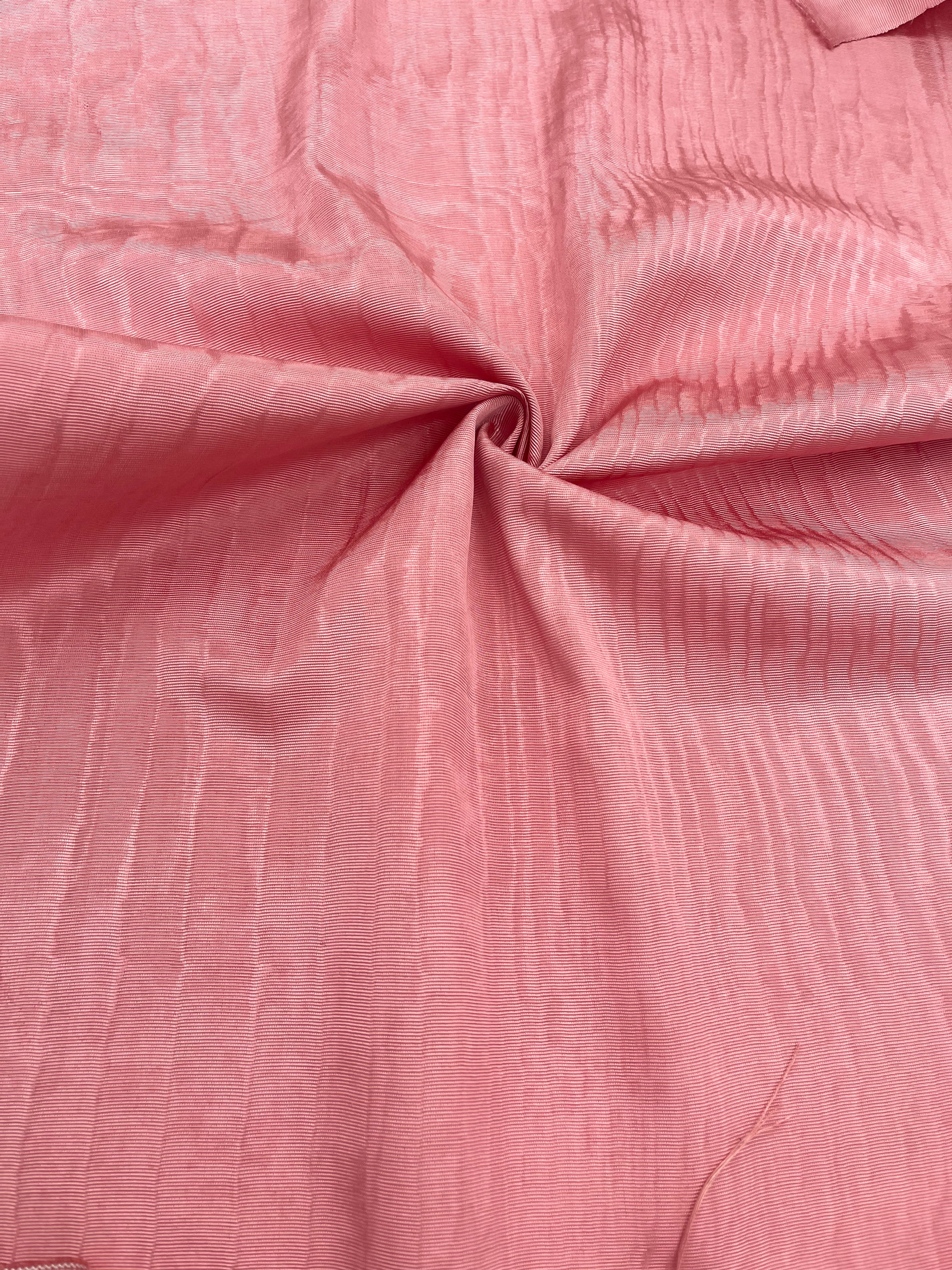 Pastel Pink Silk Moire Fabric, Watermark Pattern.