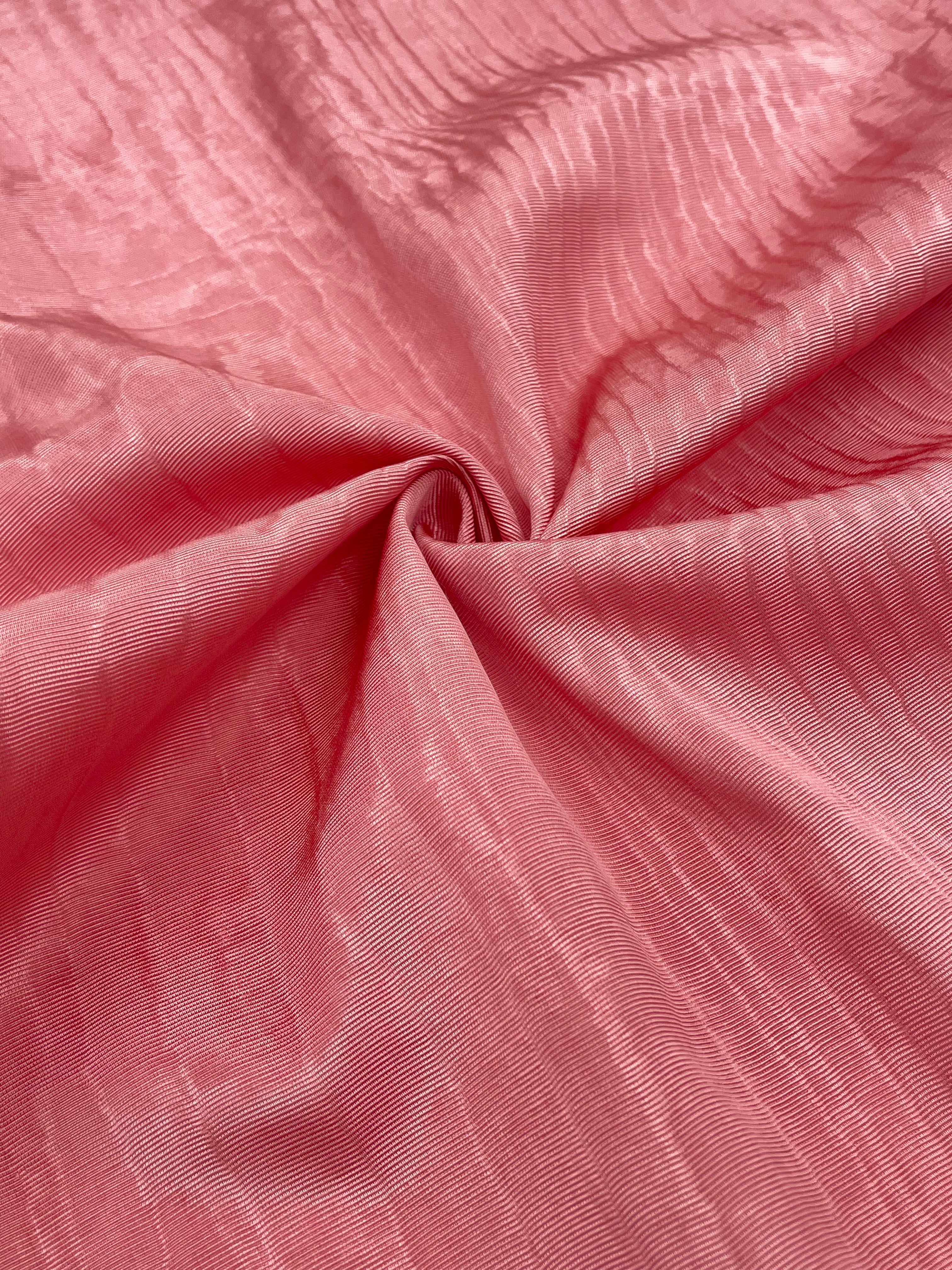 Pastel Pink Silk Moire Fabric, Watermark Pattern.