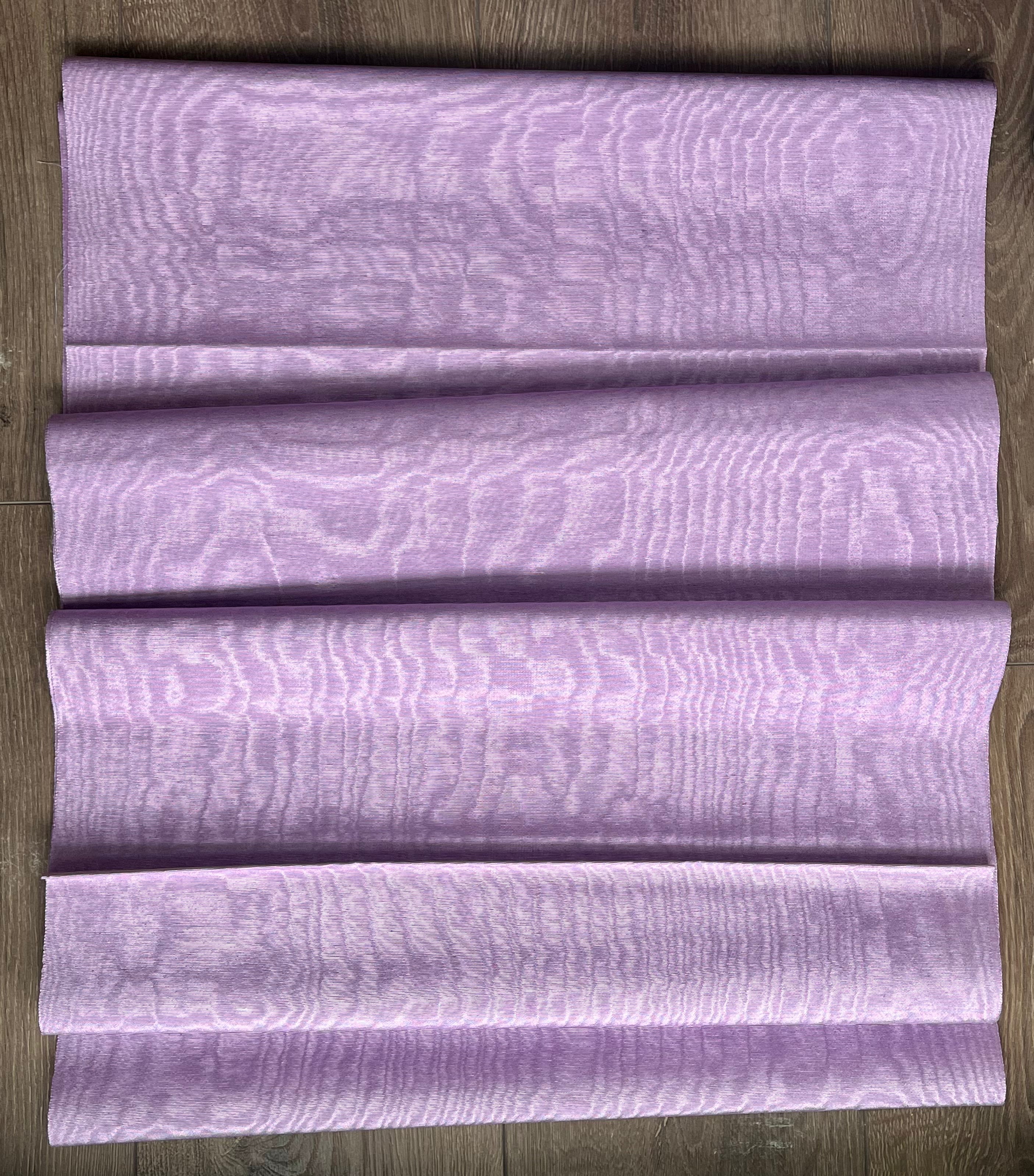 Lilac Pink Silk Moire Fabric, Watermark Pattern Fabric.