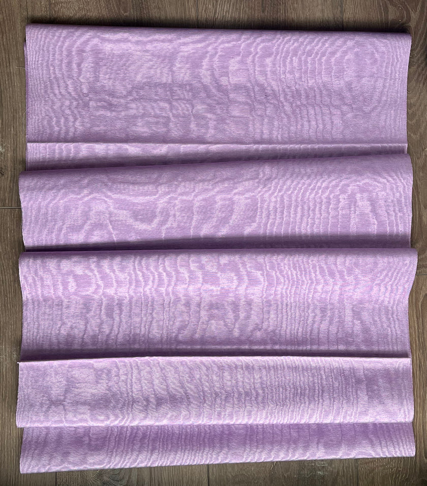 Lilac Pink Silk Moire Fabric, Watermark Pattern Fabric.