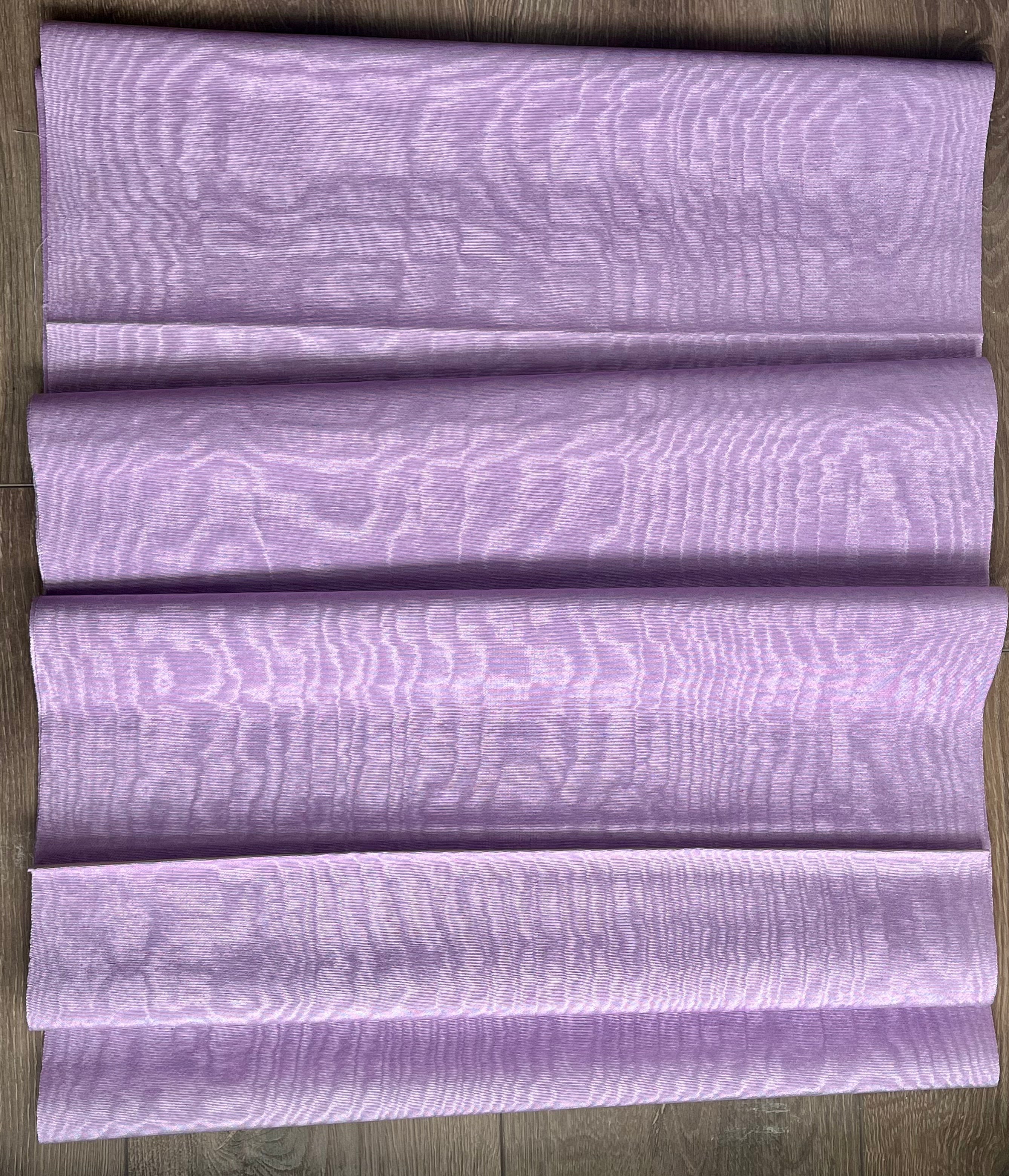 Lilac Pink Silk Moire Fabric, Watermark Pattern Fabric.