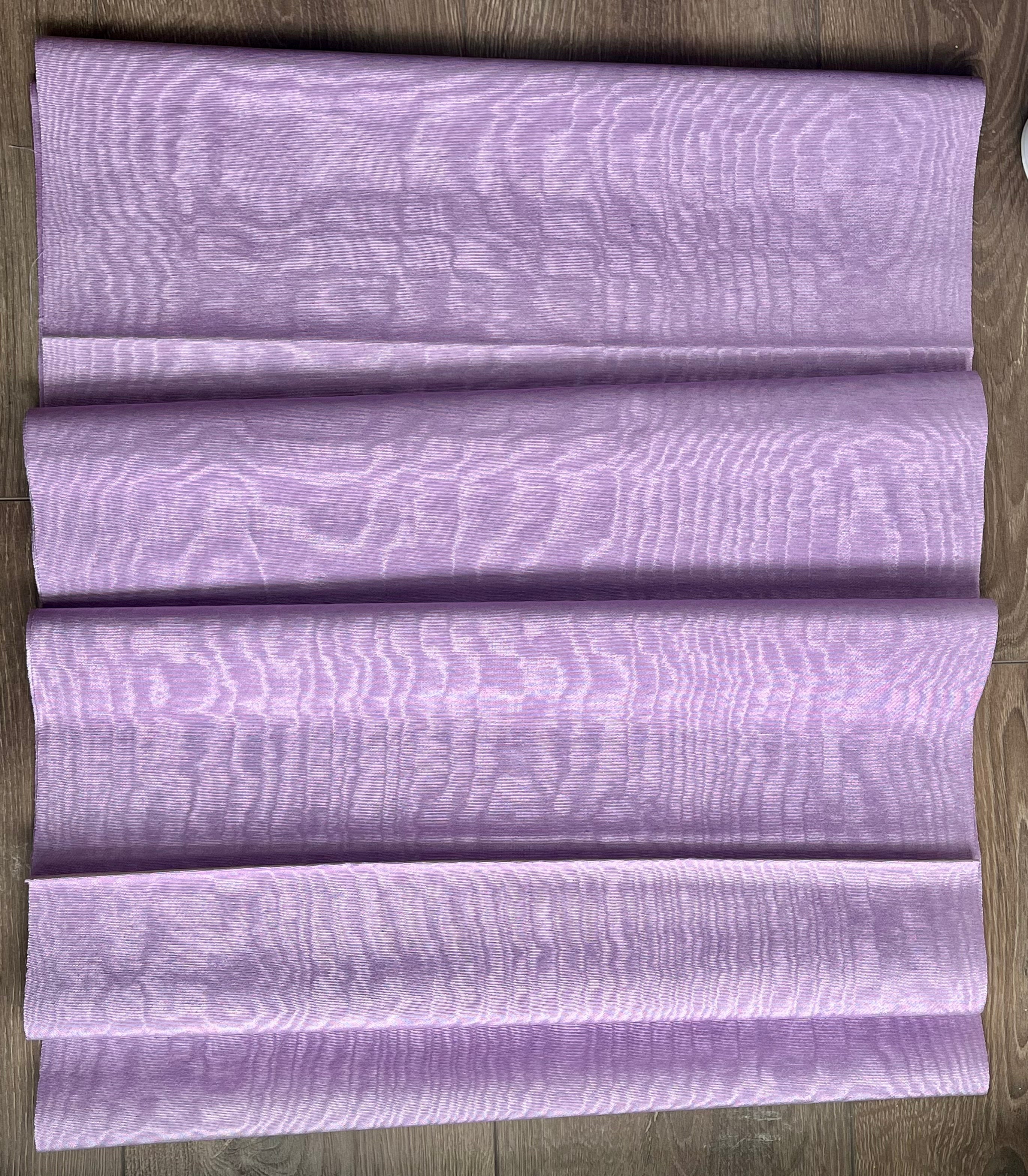 Lilac Pink Silk Moire Fabric, Watermark Pattern Fabric.
