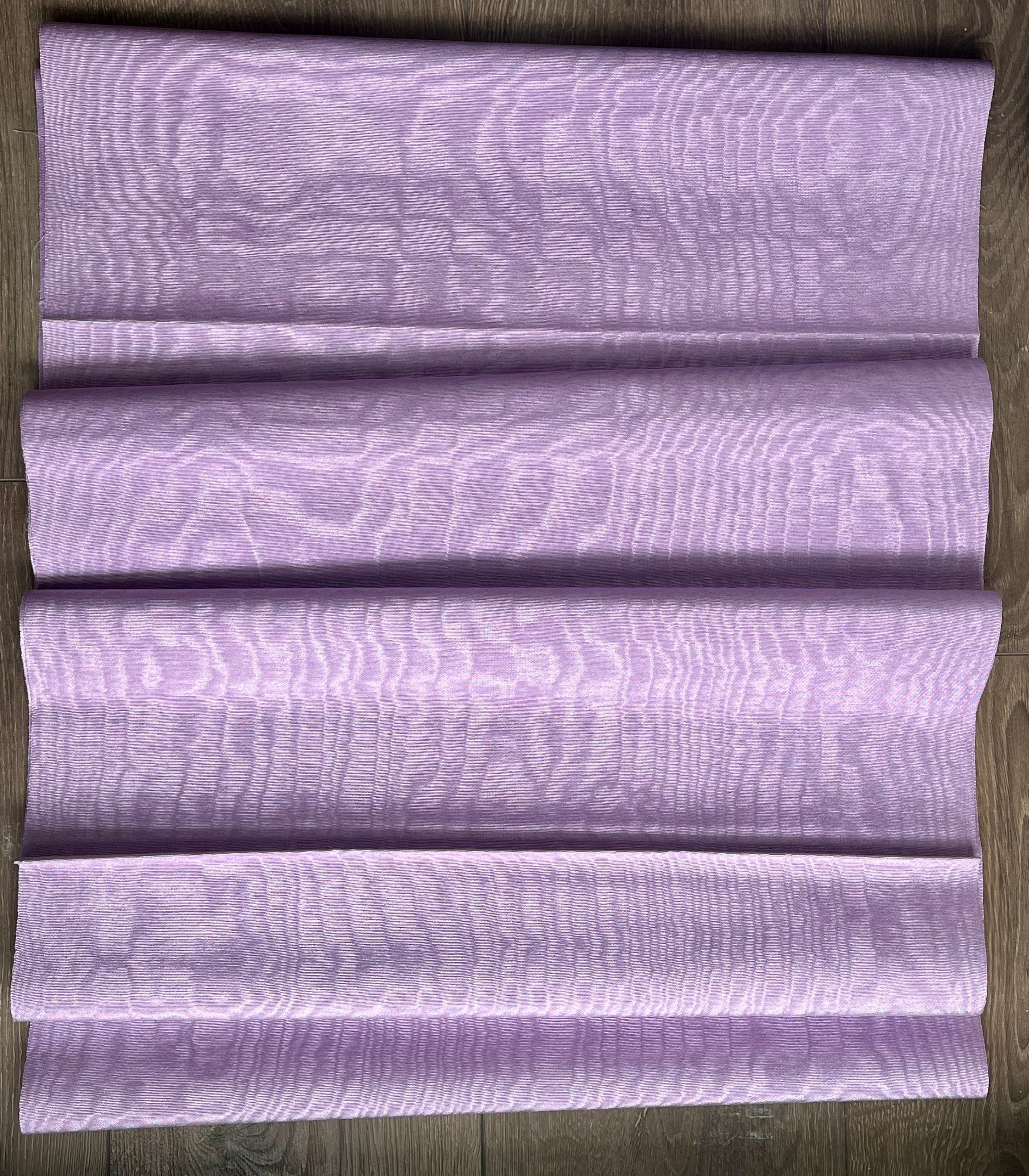 Lilac Pink Silk Moire Fabric, Watermark Pattern Fabric.