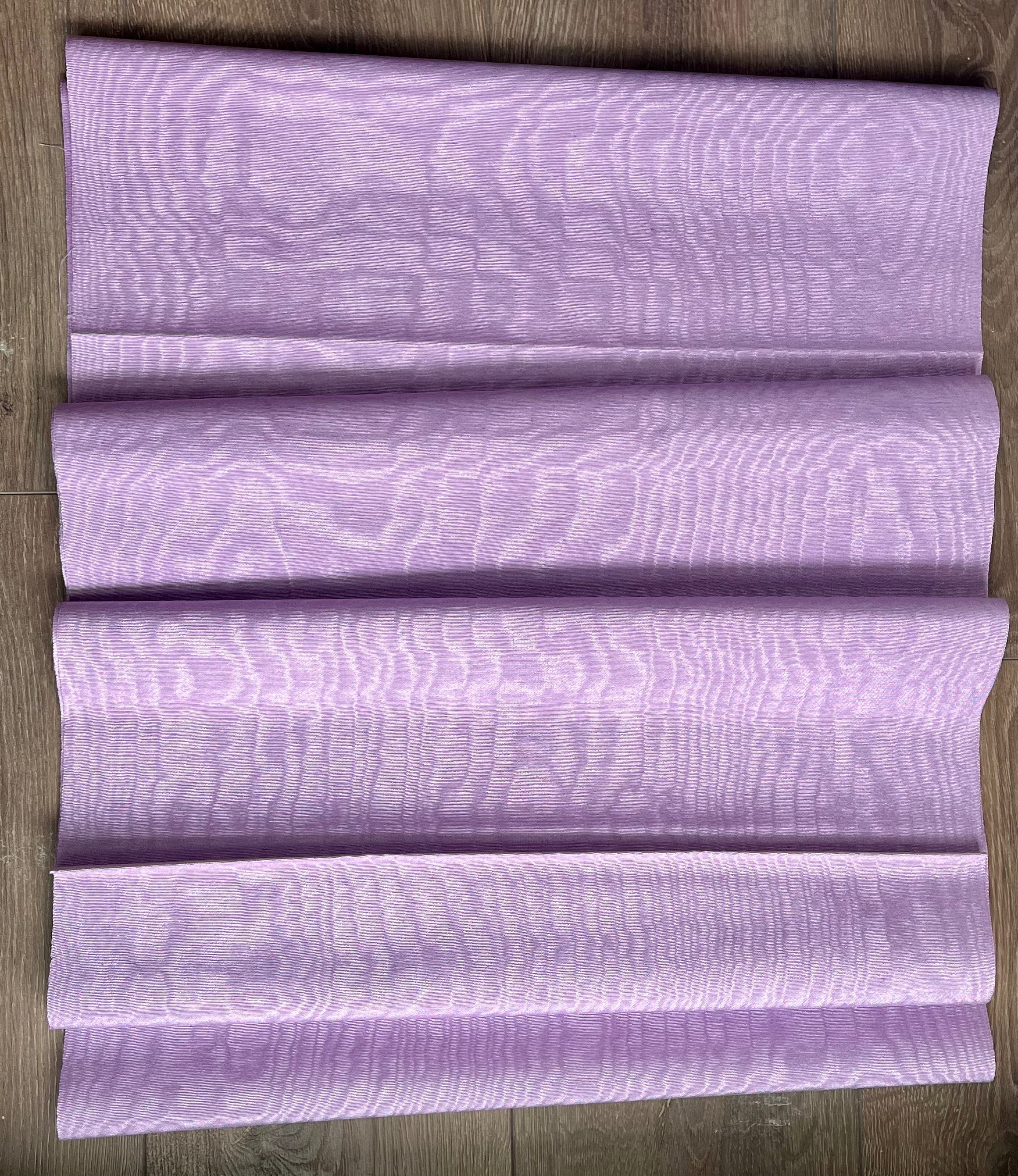 Lilac Pink Silk Moire Fabric, Watermark Pattern Fabric.