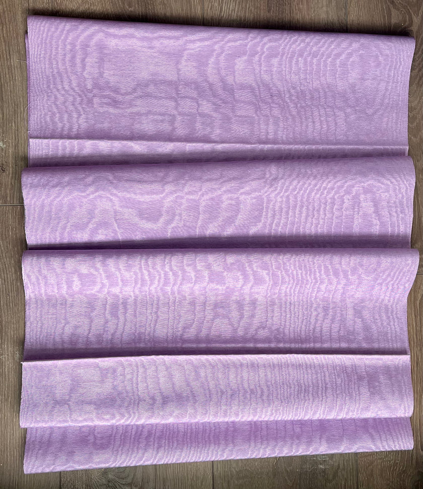 Lilac Pink Silk Moire Fabric, Watermark Pattern Fabric.