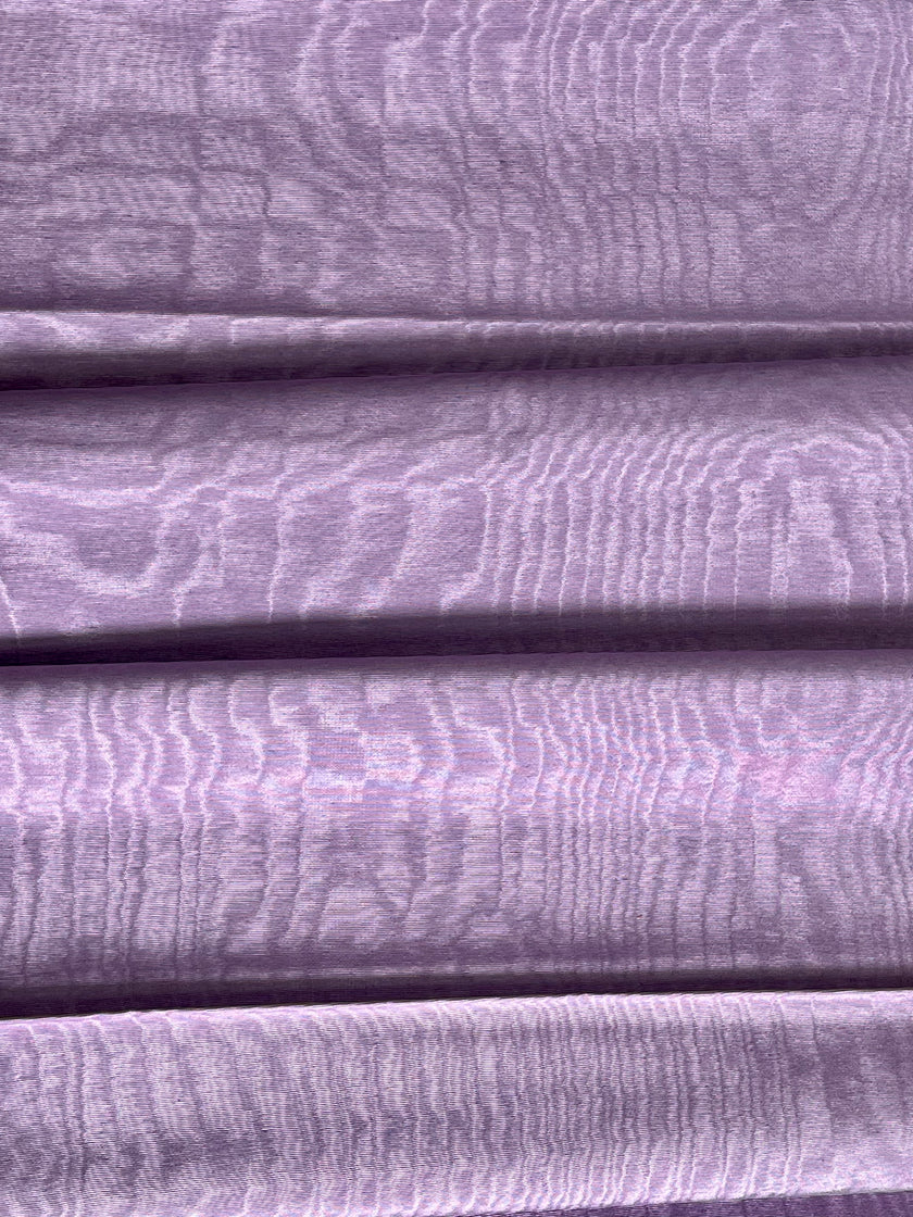 Lilac Pink Silk Moire Fabric, Watermark Pattern Fabric.