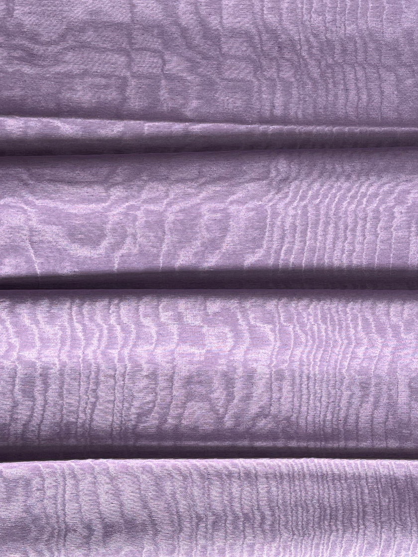 Lilac Pink Silk Moire Fabric, Watermark Pattern Fabric.