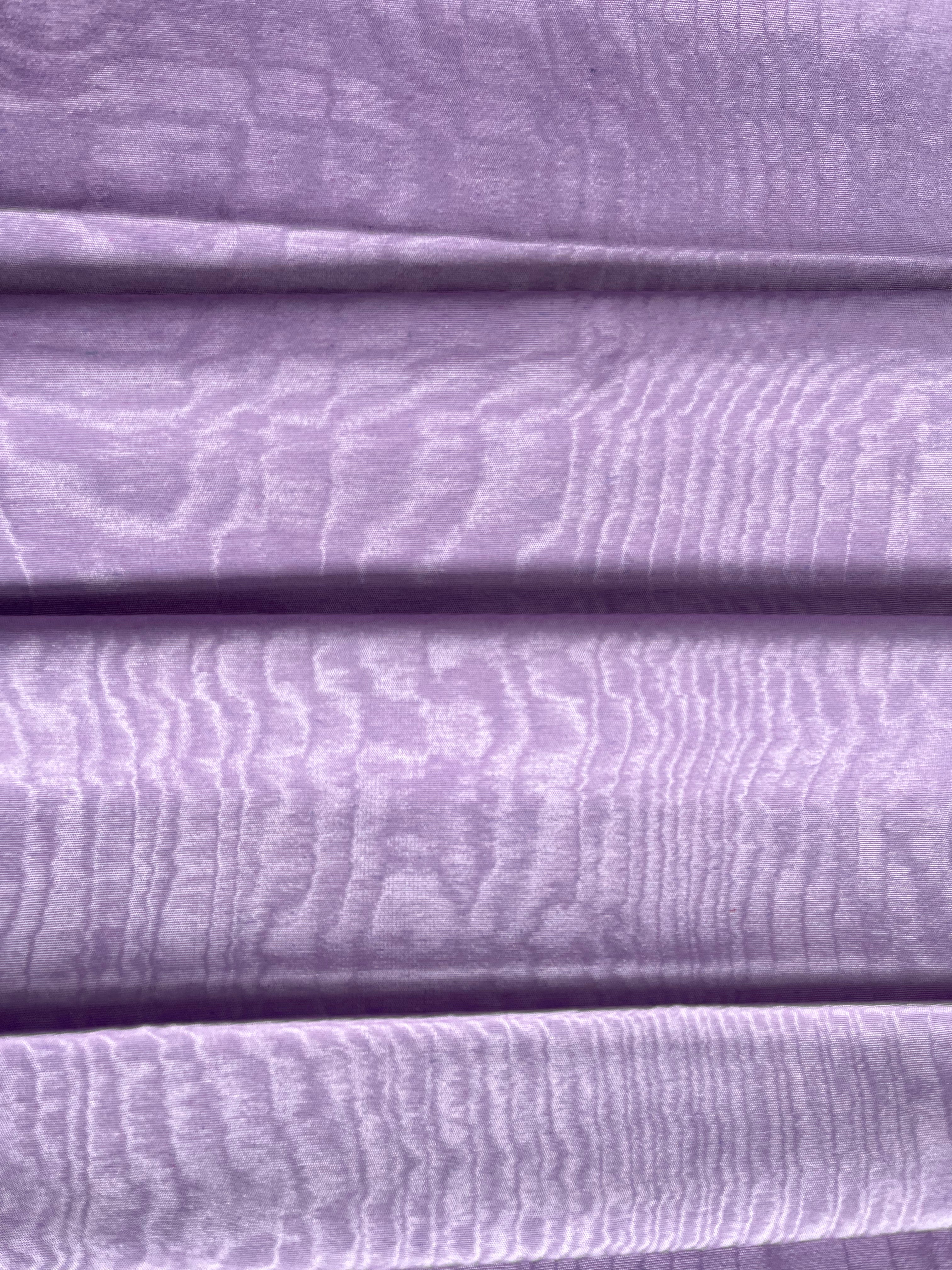 Lilac Pink Silk Moire Fabric, Watermark Pattern Fabric.