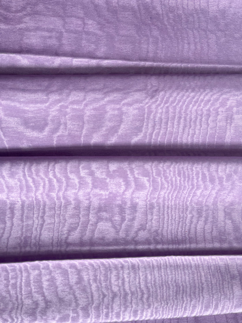 Lilac Pink Silk Moire Fabric, Watermark Pattern Fabric.