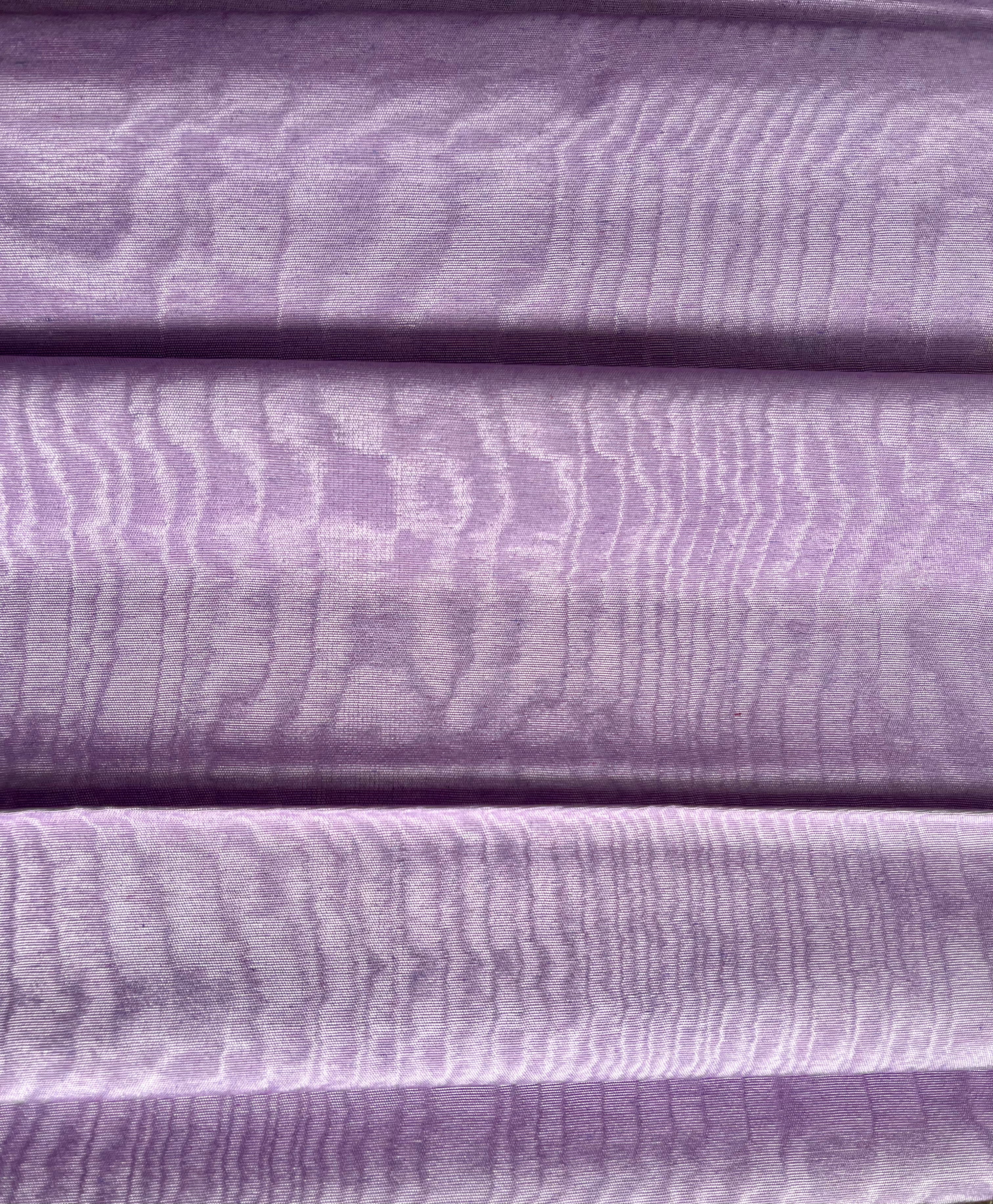 Lilac Pink Silk Moire Fabric, Watermark Pattern Fabric.