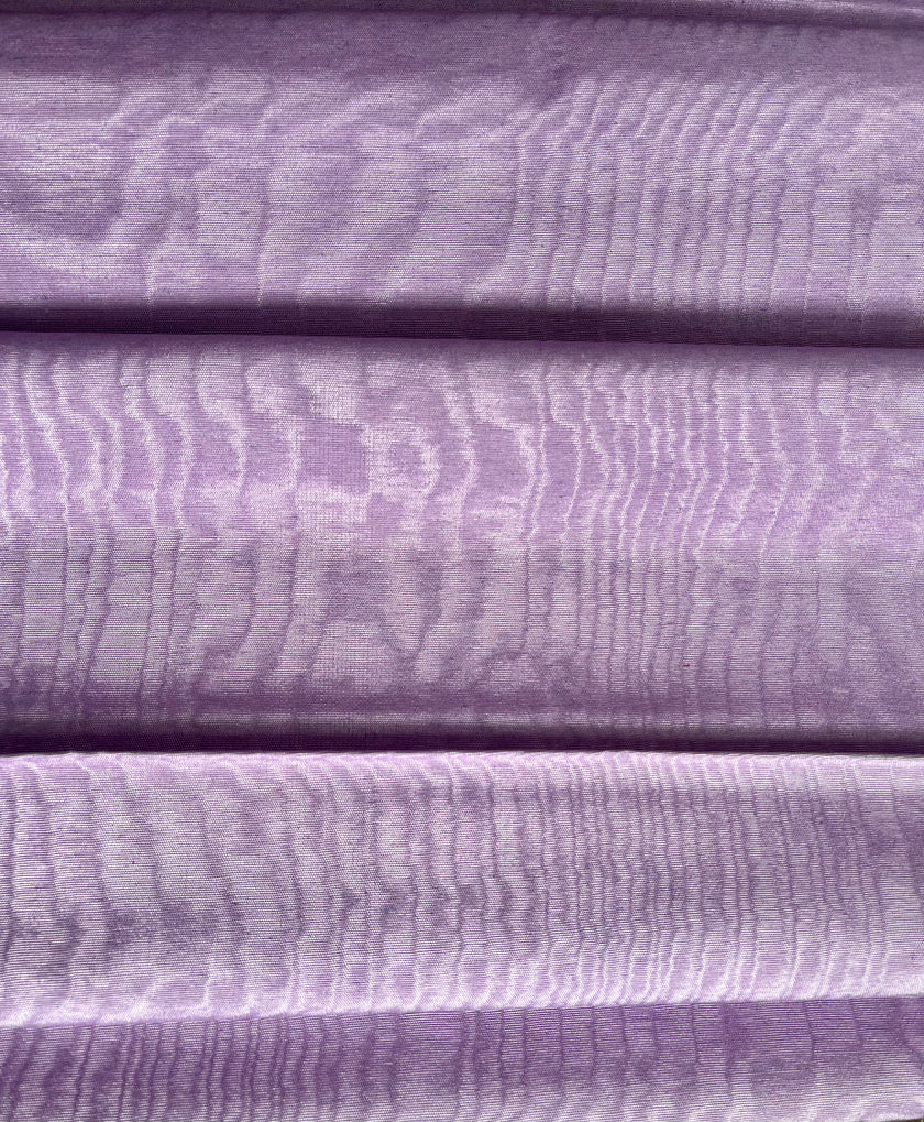 Lilac Pink Silk Moire Fabric, Watermark Pattern Fabric.