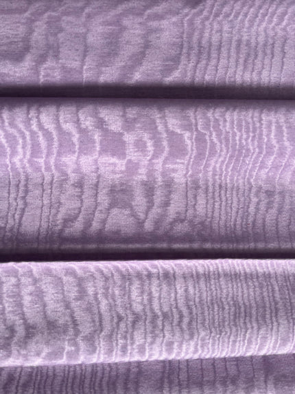Lilac Pink Silk Moire Fabric, Watermark Pattern Fabric.