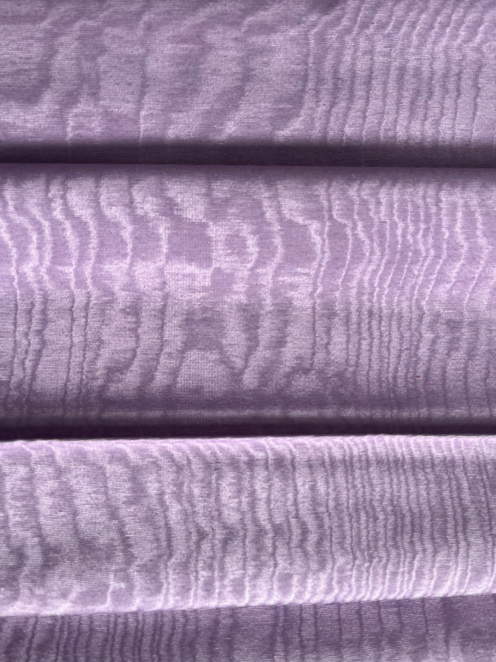 Lilac Pink Silk Moire Fabric, Watermark Pattern Fabric.