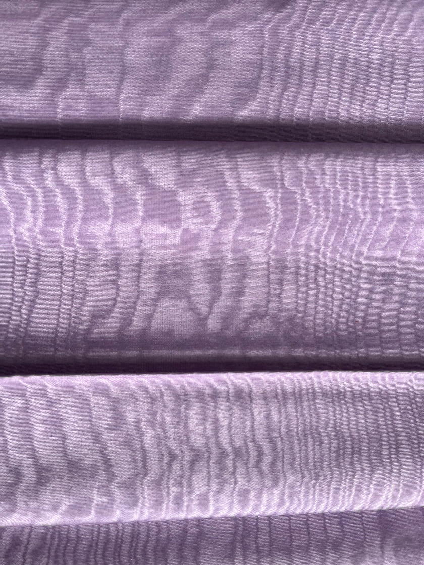 Lilac Pink Silk Moire Fabric, Watermark Pattern Fabric.