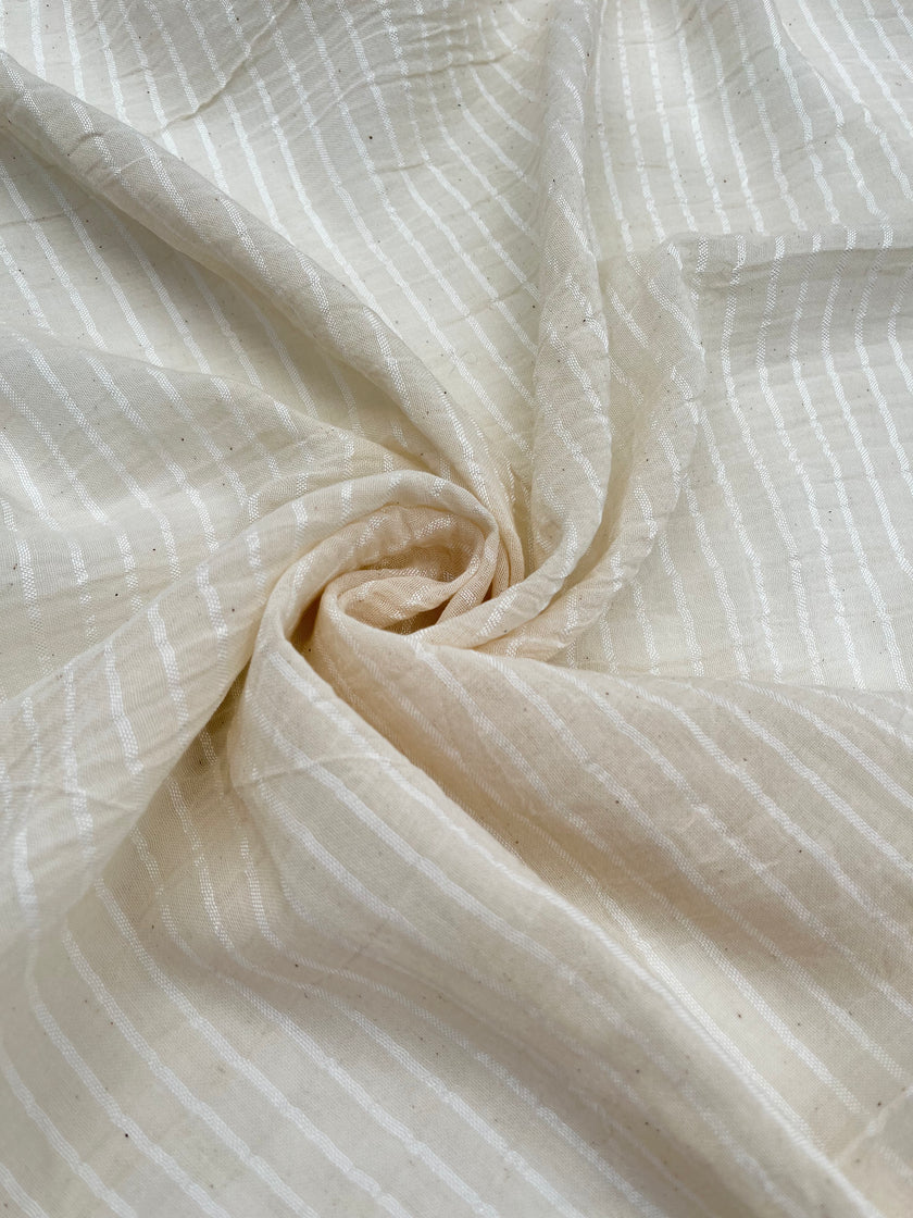 Tissus en lin de soie rayés et texturés pour un style inspiré de la nature, qualité unique pour les robes d'été kimono et les tenues de nouveau-né | Non blanchi.